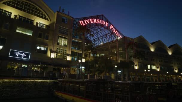 Riverside Point Singapur Atardecer — Vídeo de stock