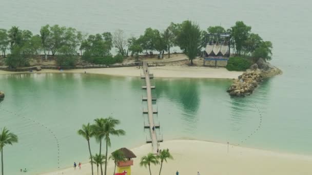 新加坡Siloso海滩大桥 — 图库视频影像