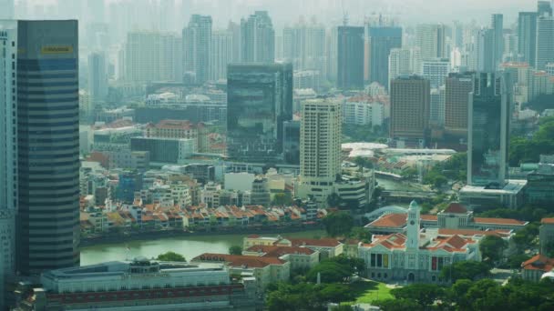 Singapore River Flowing City — Stock Video