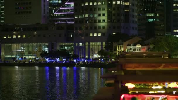 Night View Waterfront Singapore — Video Stock