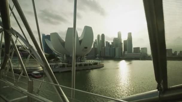 Artscience Museum Seen Helix Bridge Singapore — ストック動画