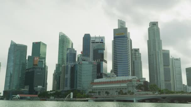 Evening View Singapore Central Business District Cbd — Vídeos de Stock
