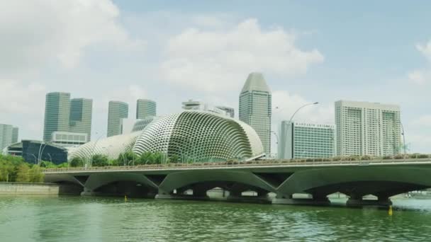 Marina Centre Esplanade Bridge Singapore — Stockvideo