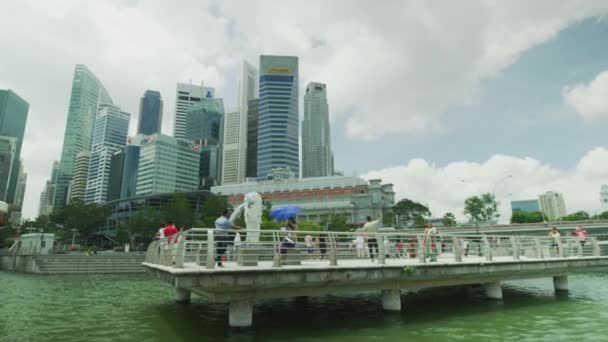 Footage Merlion Park Singapore — Stockvideo