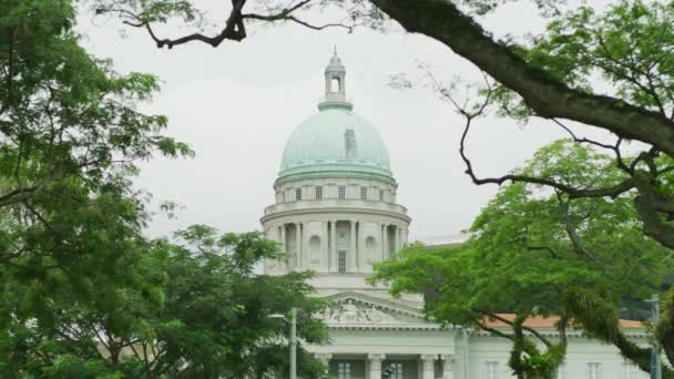 Kupferkuppel Der Nationalgalerie Singapur — Stockvideo