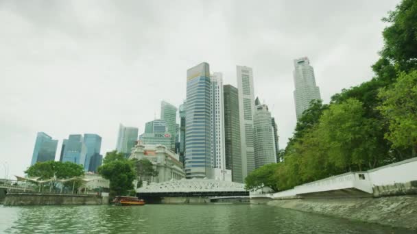 Singapore River Financial District Central Singapore — Stockvideo