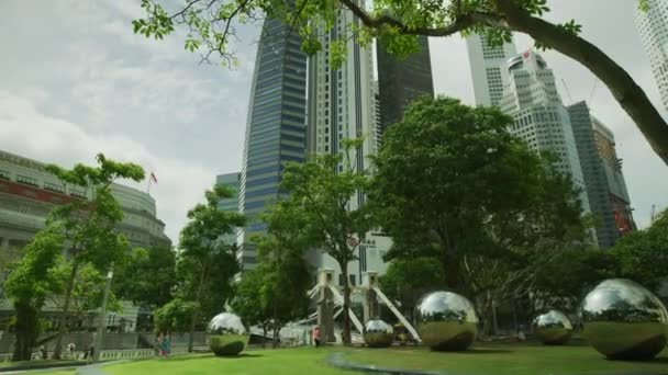 Skyscrapers Seen Empress Place Singapore — Stok Video