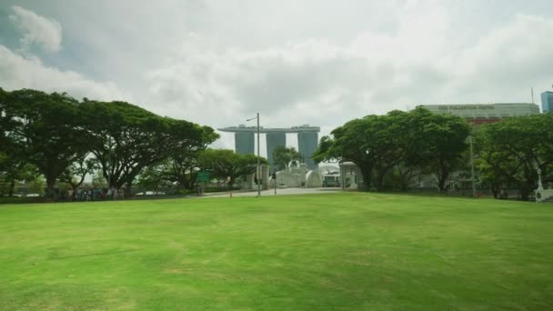 Marina Bay Sands Vanaf Empress Lawn Singapore — Stockvideo