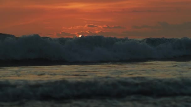 Onde Oceaniche Tramonto — Video Stock