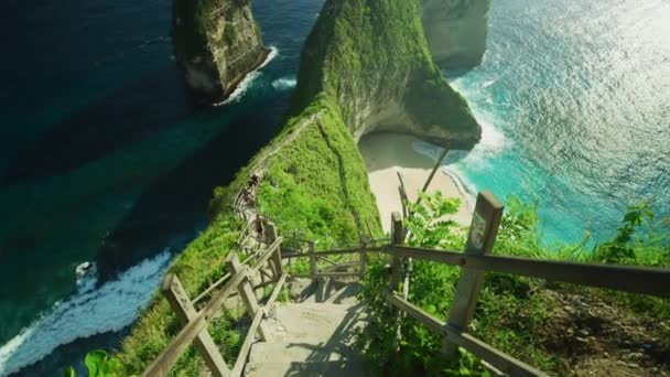 Path Kelingking Beach Nusa Penida — Stock Video