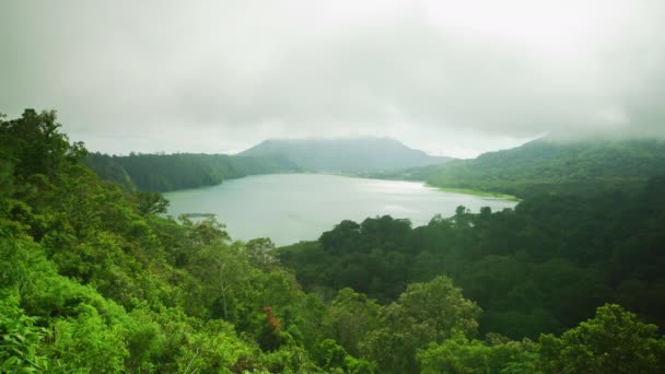 Panoramatický Výhled Buyan Lake Bali — Stock video