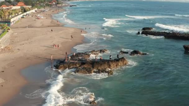 Vista Aérea Los Turistas Canggu — Vídeos de Stock