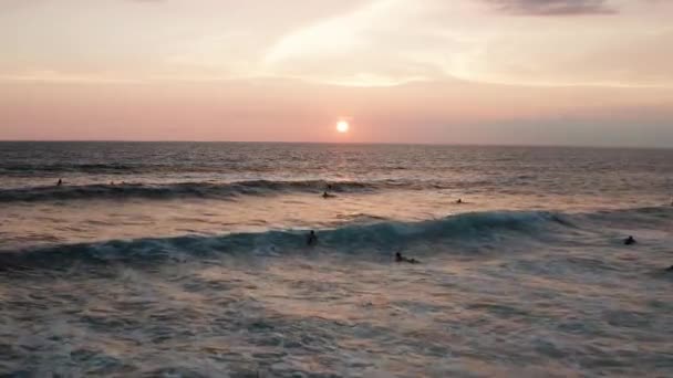 Luchtfoto Van Indische Oceaan Bij Zonsondergang — Stockvideo