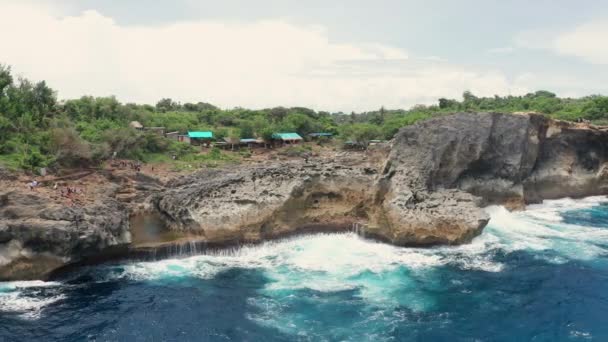 Αεροφωτογραφία Στο Νησί Penida Βράχια — Αρχείο Βίντεο