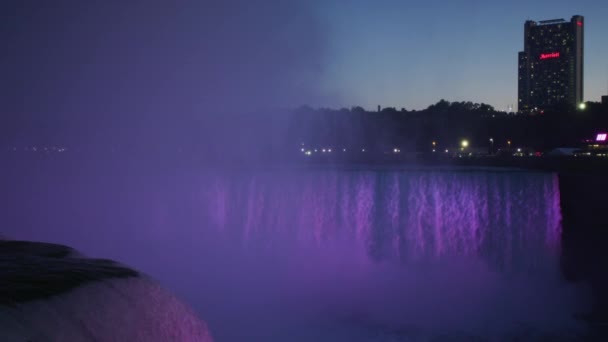 Malam Pemandangan Horseshoe Falls — Stok Video