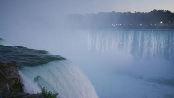 Vista Serale Delle Cascate Del Niagara — Video Stock