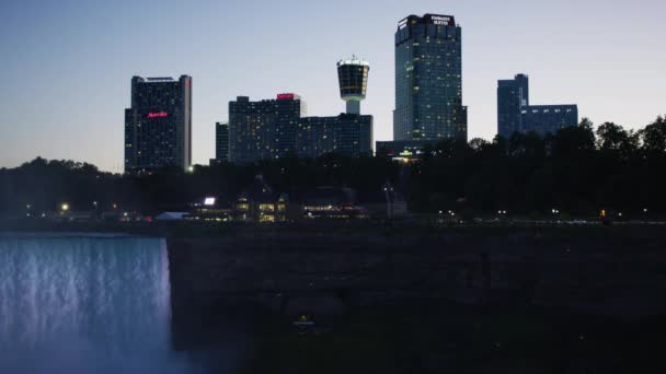 Vista Serale Della Città Niagara Falls Ontario — Video Stock