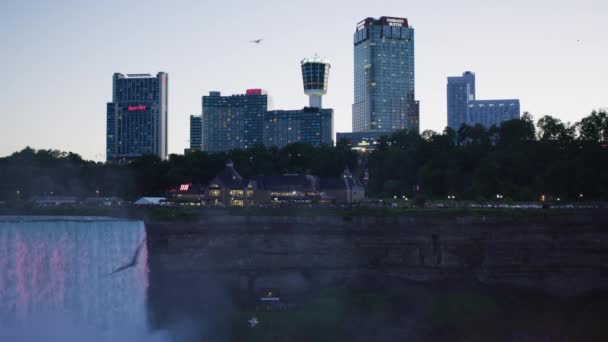 Niagarafallen Ontario Sett Utifrån Usa — Stockvideo