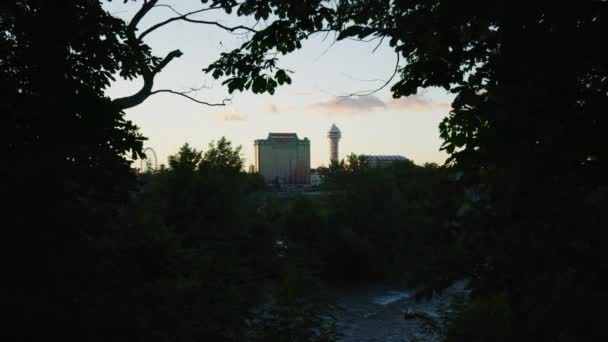 Niagara Şelalesi Ontario Daki Binalar Abd Tarafından Görüldüğü Gibi — Stok video