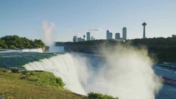 Niagara Falls Seen American Side — Stok Video