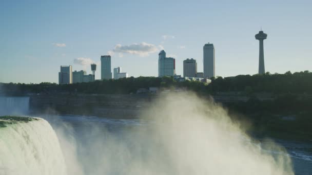 City Niagara Falls Seen American Side — Stock Video