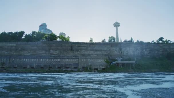 Die Kanadische Seite Des Niagara Flusses — Stockvideo