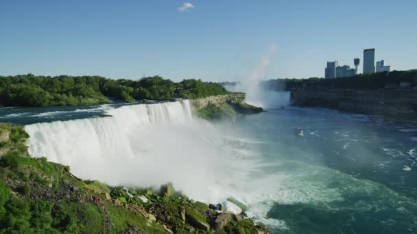 Niagara River Waterfalls Seen American Side — Stok Video