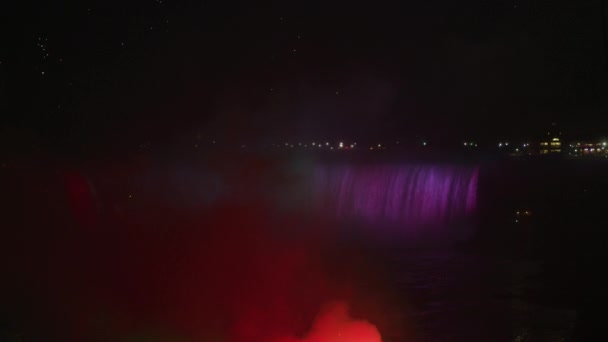 尼亚加拉瀑布的光展 — 图库视频影像