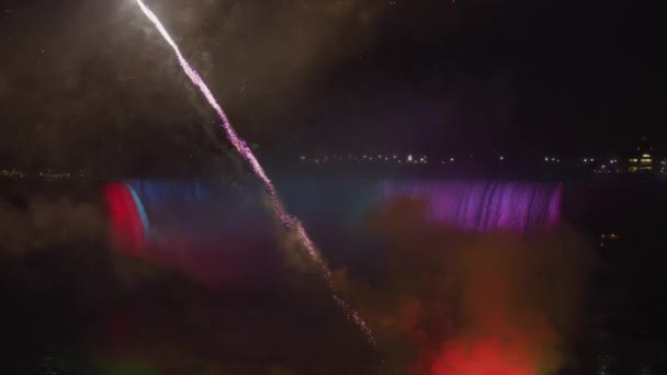 Spettacolo Luce Alle Cascate Del Niagara — Video Stock