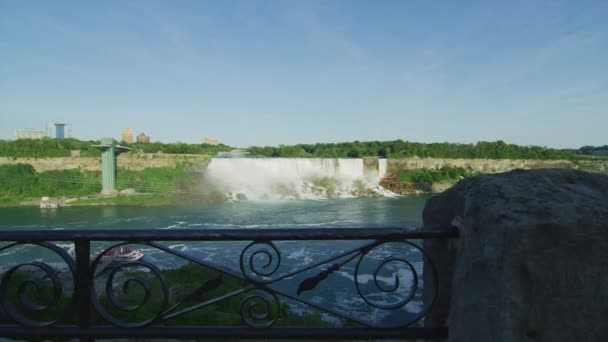 American Falls Seen Canadian Side — 图库视频影像