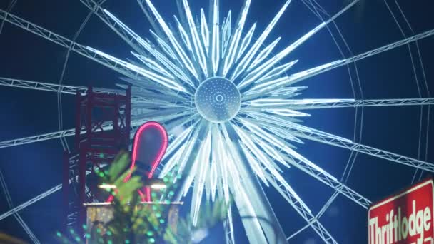 Közelkép Niagara Skywheelről Éjszaka — Stock videók