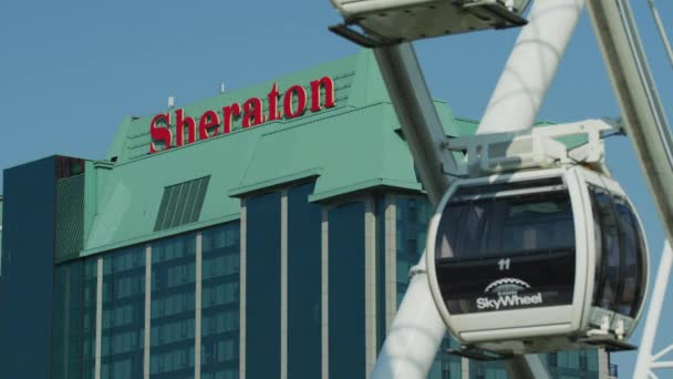 Kabinen Des Skywheel Den Niagarafällen — Stockvideo