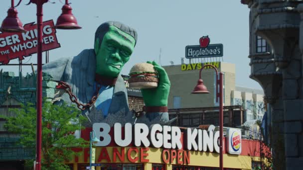 Niagara Şelalesindeki Burger King Restoranı — Stok video