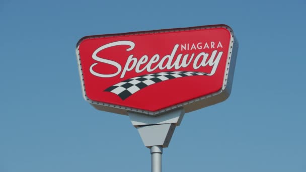 Niagara Speedway Sign Niagara Falls — Stock Video