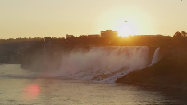 Evening View American Falls Bridal Veil Falls — Αρχείο Βίντεο