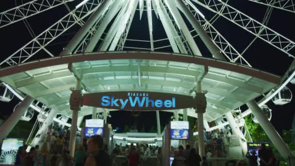 Låg Vinkel Slöja Niagara Skywheel — Stockvideo