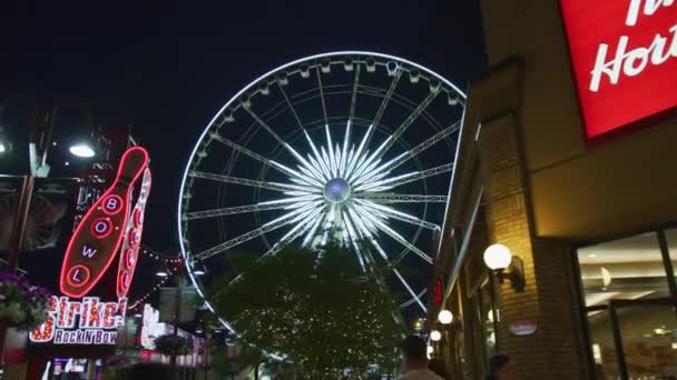 Skywheel Las Cataratas Del Niágara Por Noche — Vídeos de Stock