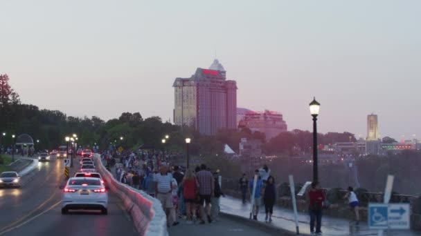 Many People Visiting Niagara Falls Ontario — Stock Video