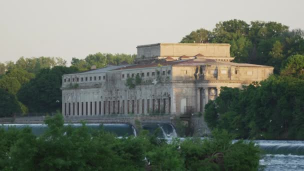 Abandoned Building Niagara River — Stok video