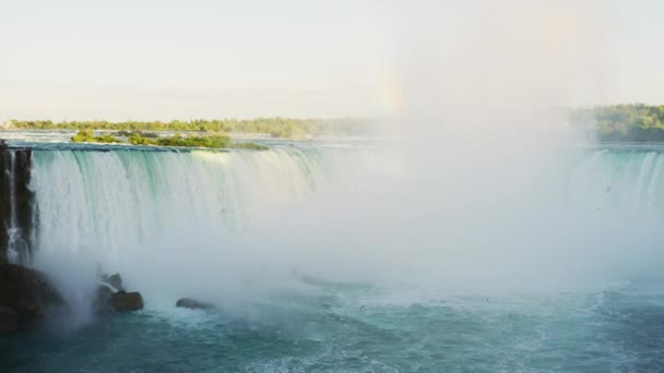 Pan Right View Horseshoe Falls — 图库视频影像