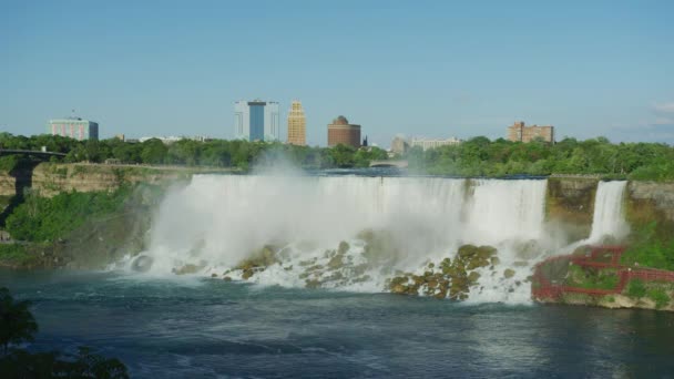 American Falls New York Seen Canadian Side — Stock Video