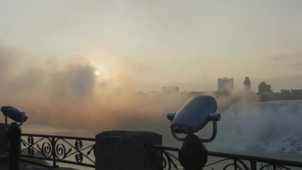 Evening View Mist Niagara Falls — Αρχείο Βίντεο