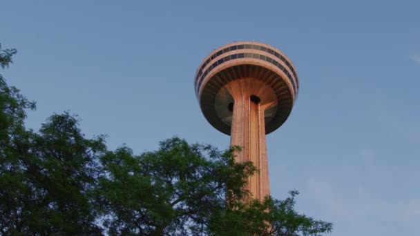 Tour Skylon Derrière Les Branches Arbres Verts — Video