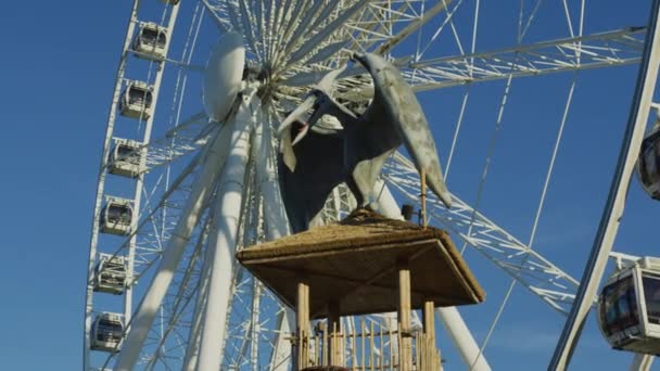 Statuia Dinozaurilor Preistorici Din Clifton Hill Cascada Niagara — Videoclip de stoc