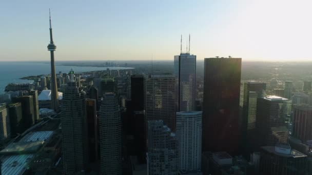 Toronto Şehir Merkezinin Akşam Manzarası — Stok video