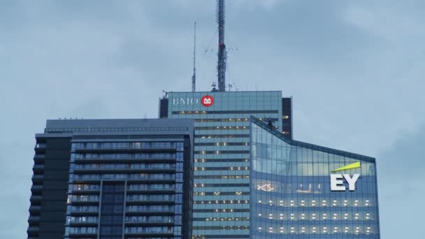 Odchylony Widok Wieżowce Toronto — Wideo stockowe