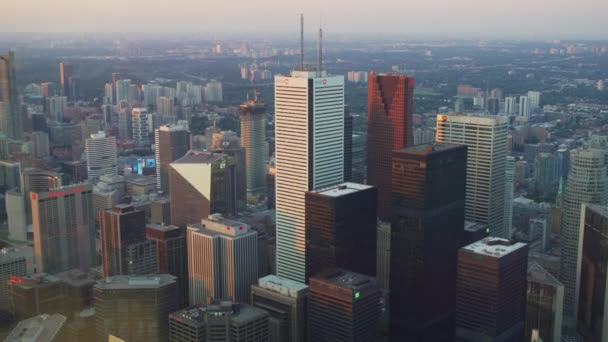 Toronto Central Business District Seen Tower Canadá — Vídeo de stock