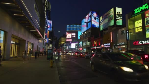 Vue Nuit Rue Yonge Toronto — Video