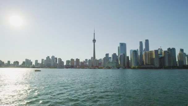 Tower Toronto Seen Lake Ontario — Stock Video