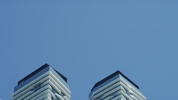 Vue Inclinée Vers Bas Des Gratte Ciel Modernes Toronto — Video